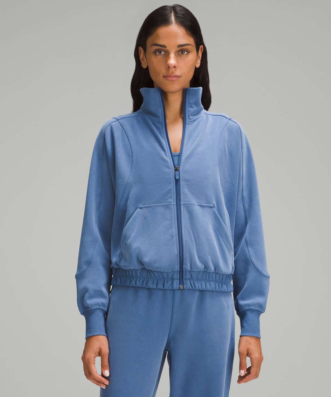 Lululemon Scuba Oversized Funnel Neck Half Zip - Utility Blue - lulu  fanatics