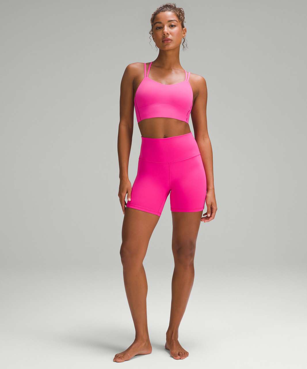 lululemon - Energy Longline Bra - Sonic Pink on Designer Wardrobe