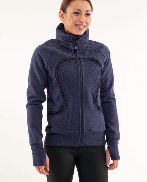 Lululemon Cuddle Up Jacket - Black (White Trim) - lulu fanatics