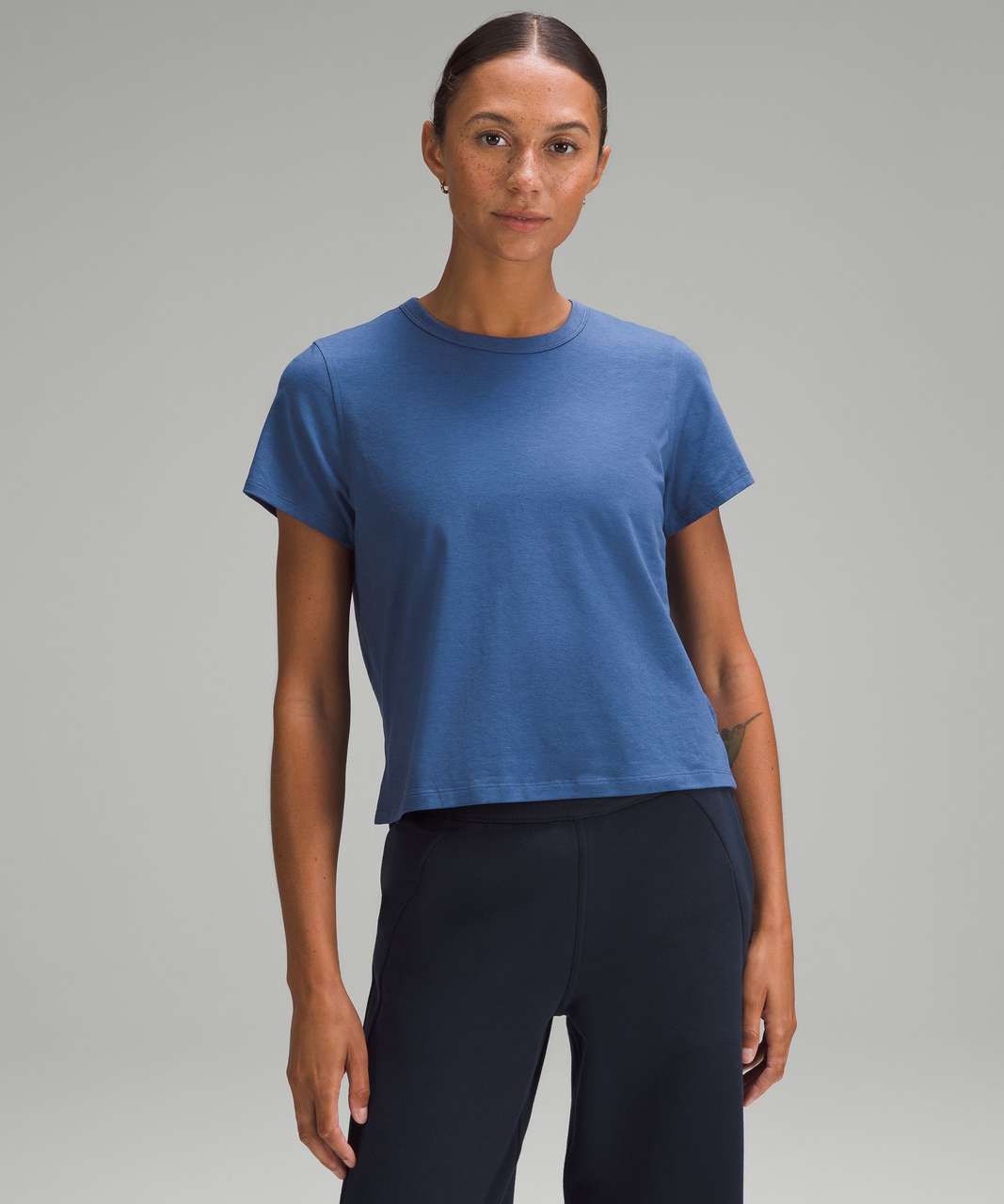 Lululemon Classic-Fit Cotton-Blend T-Shirt - Pitch Blue - lulu fanatics