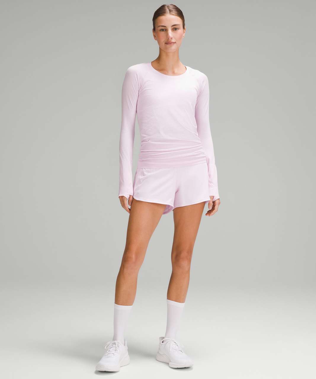 Lululemon Swiftly Tech Long-Sleeve Shirt 2.0 - Meadowsweet Pink /  Meadowsweet Pink - lulu fanatics