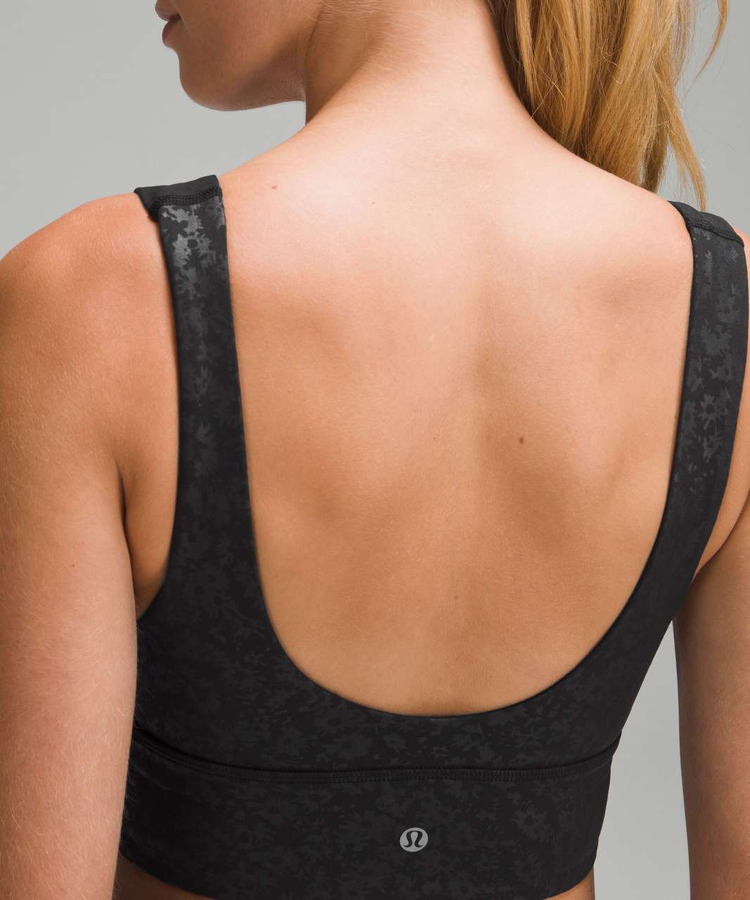 Lululemon Align V-Neck Bra *Light Support, A/B Cup - Daisy Vista Emboss Black