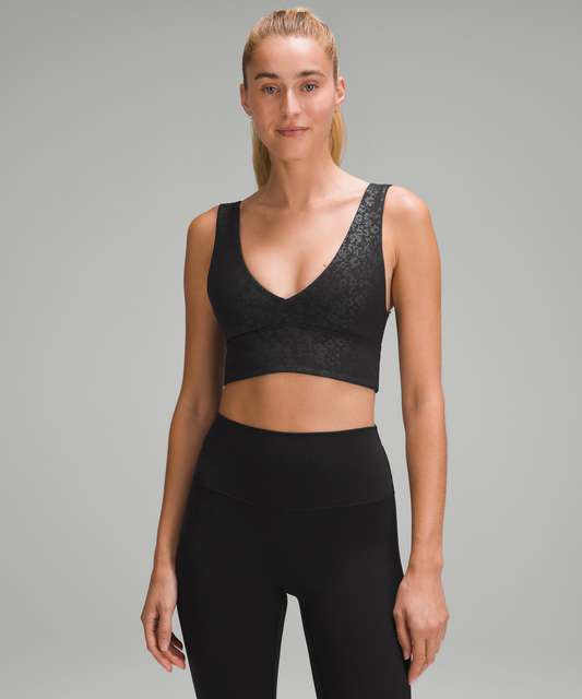 Lululemon Align Ribbed V-Neck Bra *Light Support, C/D Cup Shine - Black -  lulu fanatics