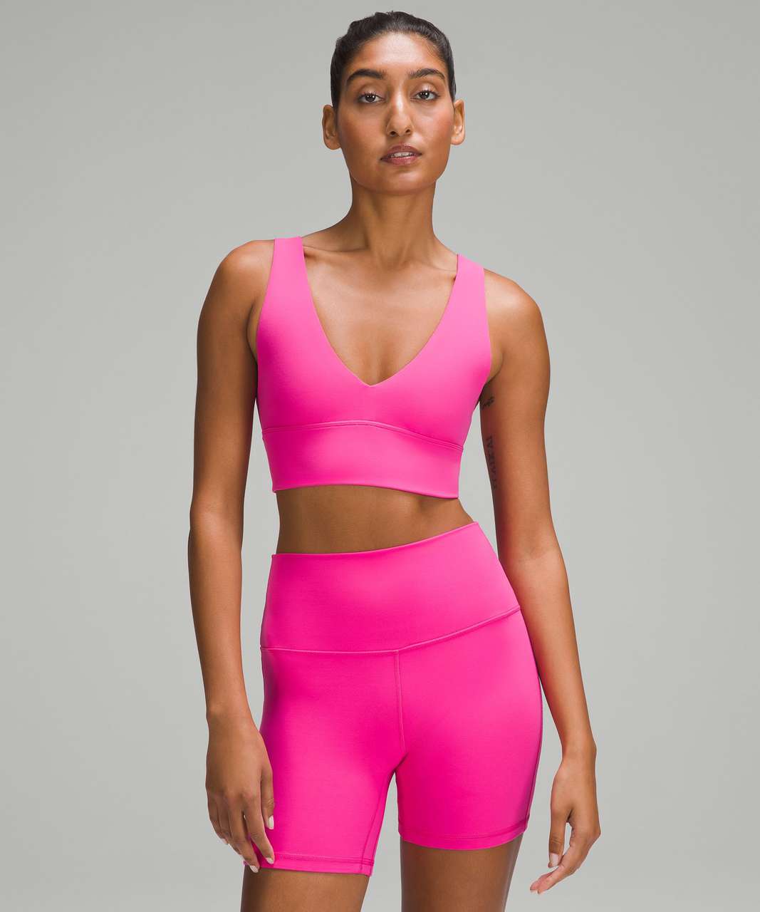 Women's Flex Light Support V-neck Crop Sports Bra - All In Motion™ Pink L :  Target