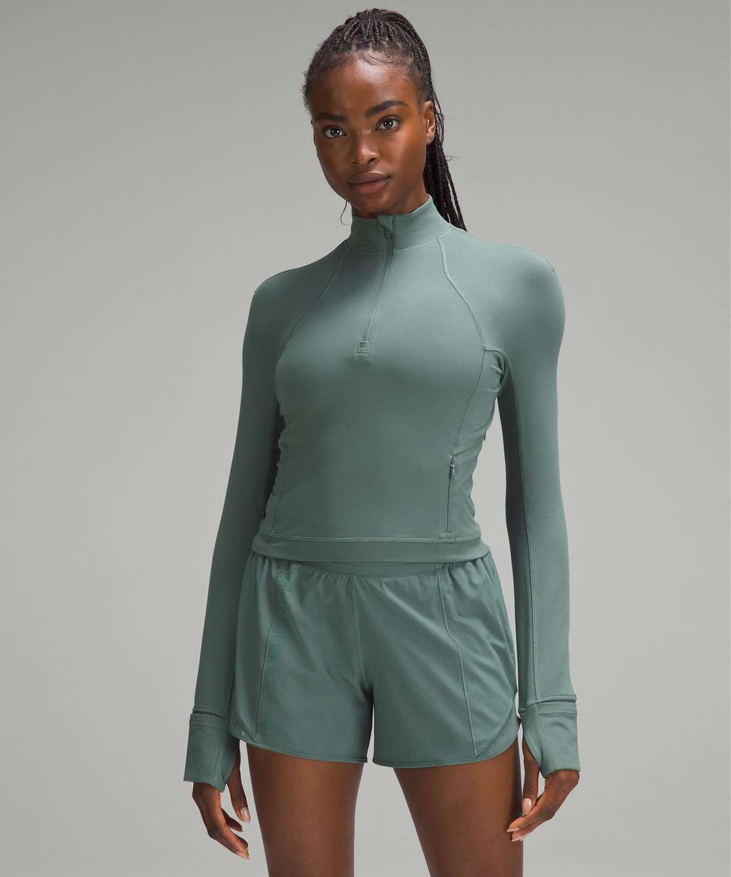 It's Rulu Cropped Half Zip, Long Sleeve Tops