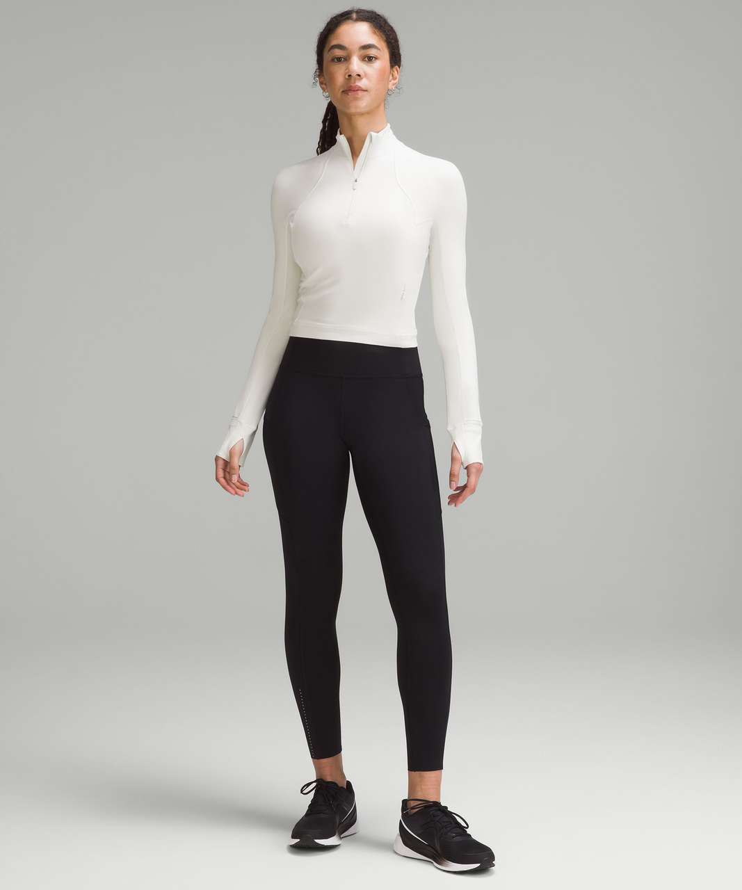 It's Rulu Run Ribbed Cropped Half Zip