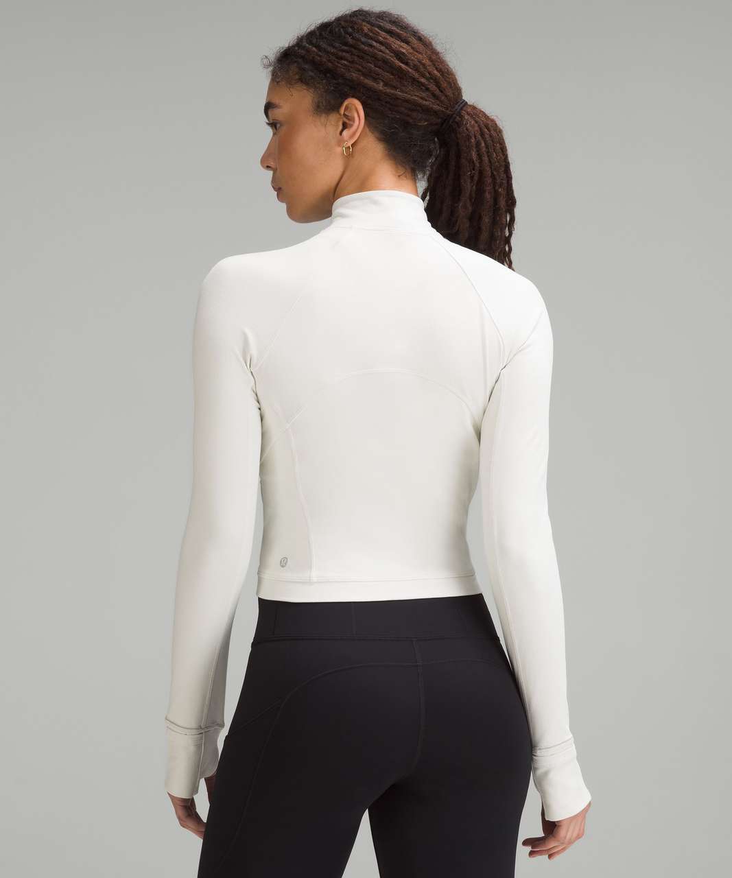 Lululemon Its Rulu Run Cropped Half Zip - Bone