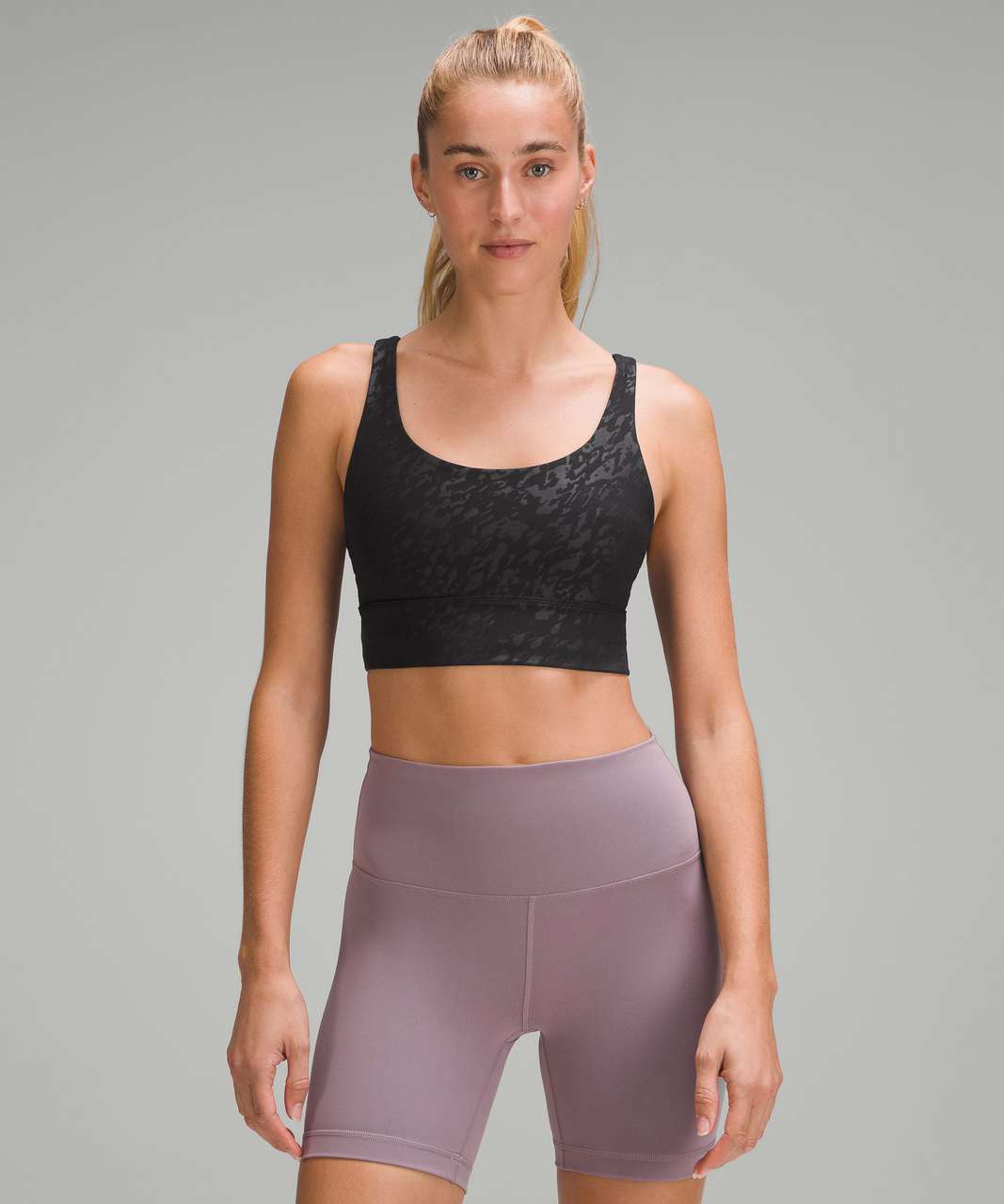 Lululemon Energy Longline Bra *Medium Support, B–D Cups - Motion Dash Emboss Black