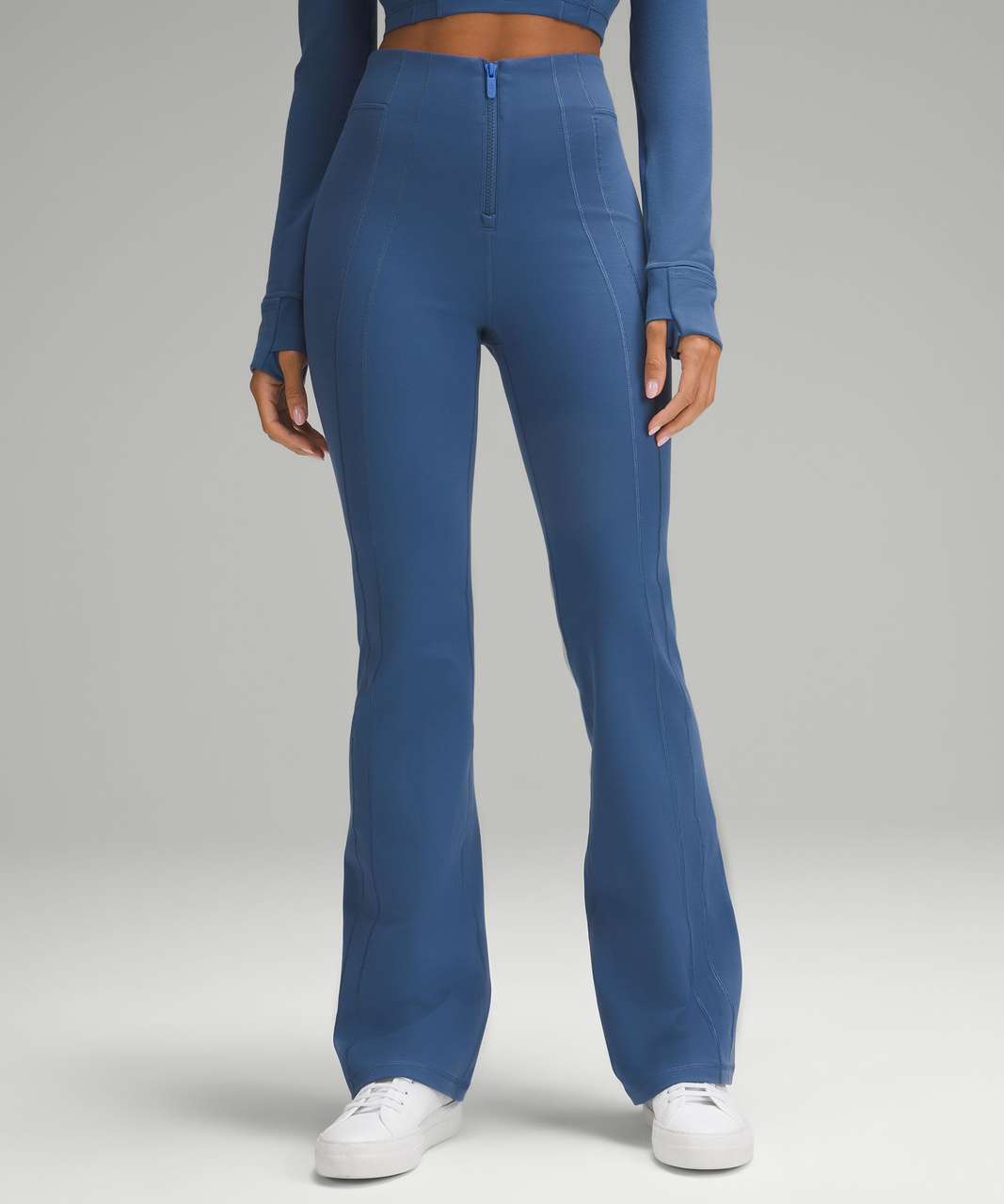 Lululemon Define Zip-Front High-Rise Flared Pant - Pitch Blue - lulu  fanatics