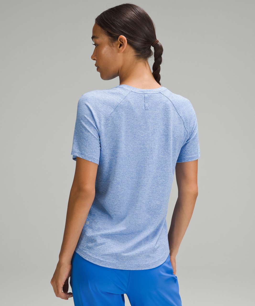 Lululemon License to Train Classic-Fit T-Shirt Heathered Blue Size 4 NWOT