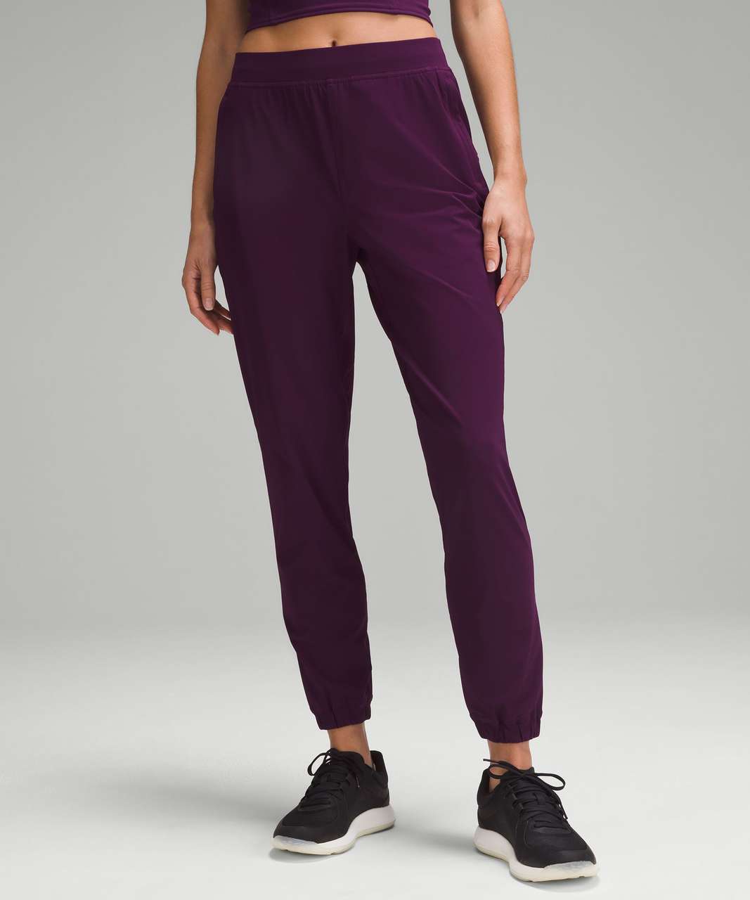 lululemon athletica, Pants & Jumpsuits, Lululemon Adapted State Jogger  Pant Size 2 Cassis Dark Purple Zipper Trim