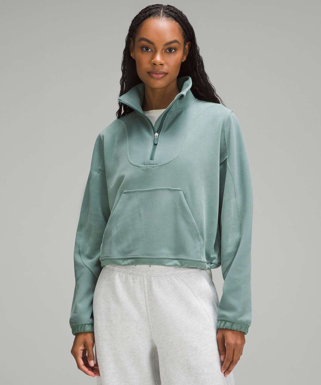 Lululemon Cinchable Fleece Zip-Up - Green Jasper - lulu fanatics