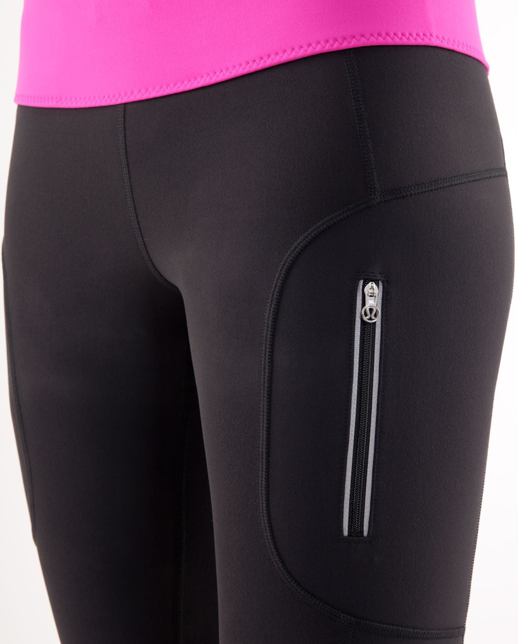 Lululemon Run:  For It Tight - Black /  Paris Pink