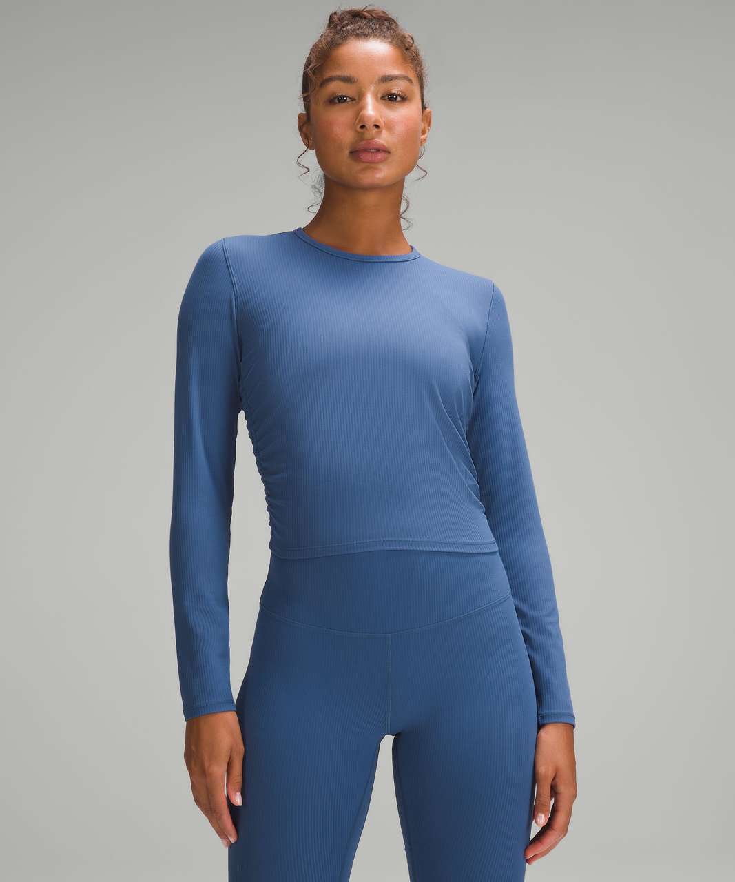 Lululemon All It Takes Ribbed Nulu Long-Sleeve Shirt - Pitch Blue ...