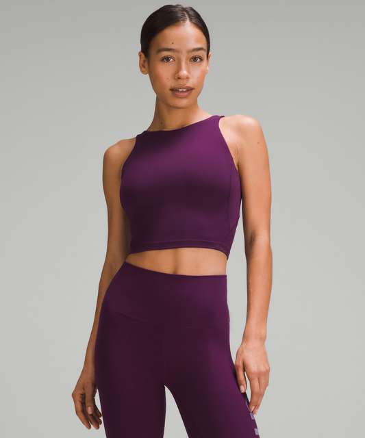 I am loving the Align High Neck Tank 💜 Size 4 Pink Mauve, Black Align  Leggings, layered with the tna Waffle Zip Hoodie in Dune Blue xxs : r/ lululemon