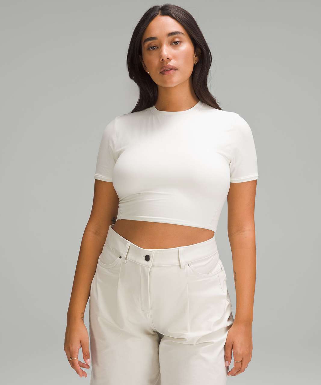 Lululemon Crewneck Cropped T-Shirt - Bone