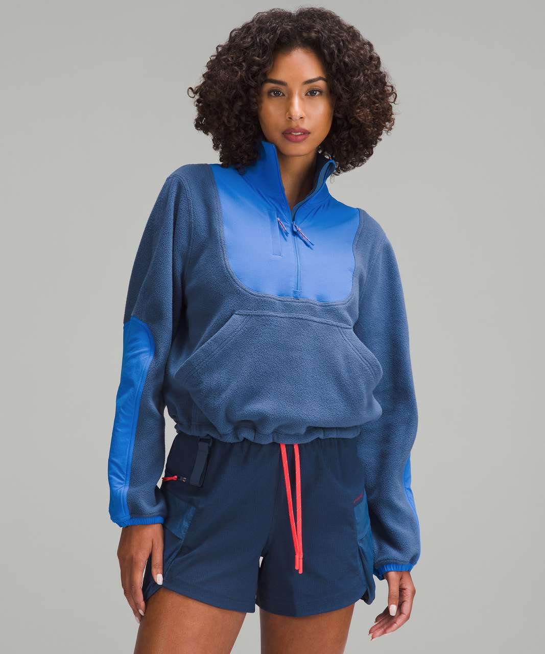 Lululemon Fleece + Ripstop Hiking Pullover - Pitch Blue / Pipe Dream Blue