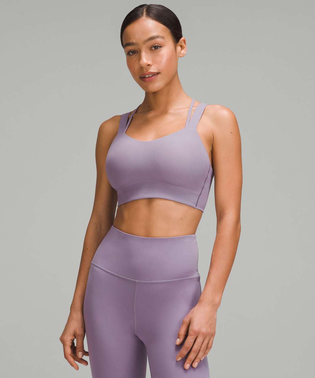 Lululemon Like a Cloud Longline Ribbed Bra *Light Support, D/DD Cups - Purple Ash