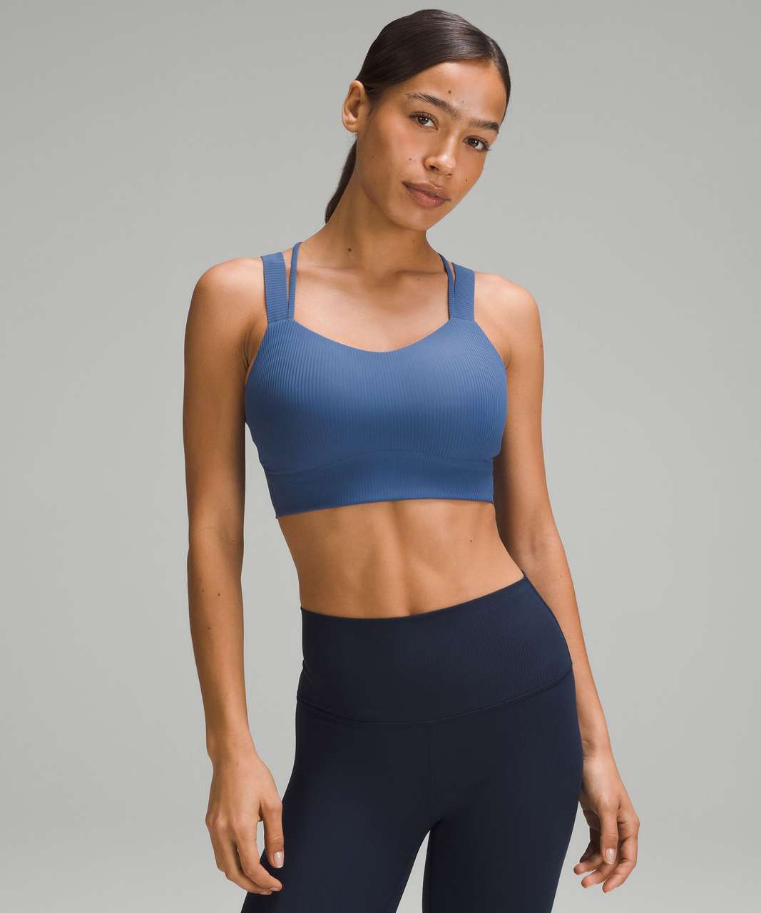 SOFTEST Lululemon $108 Like A Cloud Longline Ribbed Bra Marlin Blue 8,  Women's Fashion, Activewear on Carousell