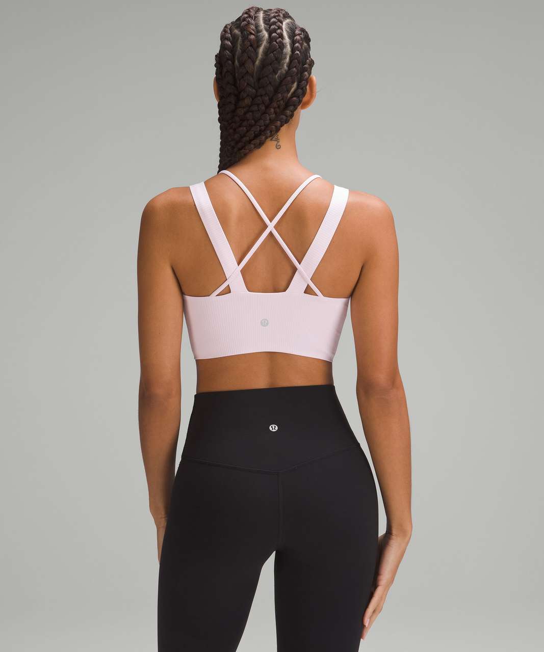 Lululemon Like a Cloud Longline Ribbed Bra *Light Support, D/DD Cups -  Meadowsweet Pink - lulu fanatics