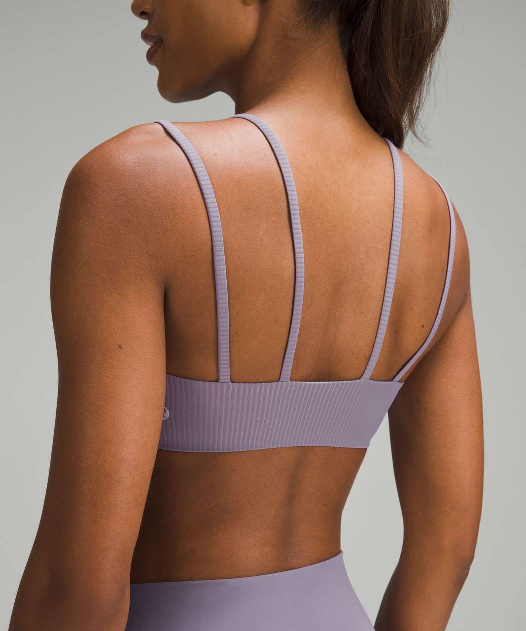 RIB BRA WITH SHOULDER STRAPS MAUVE