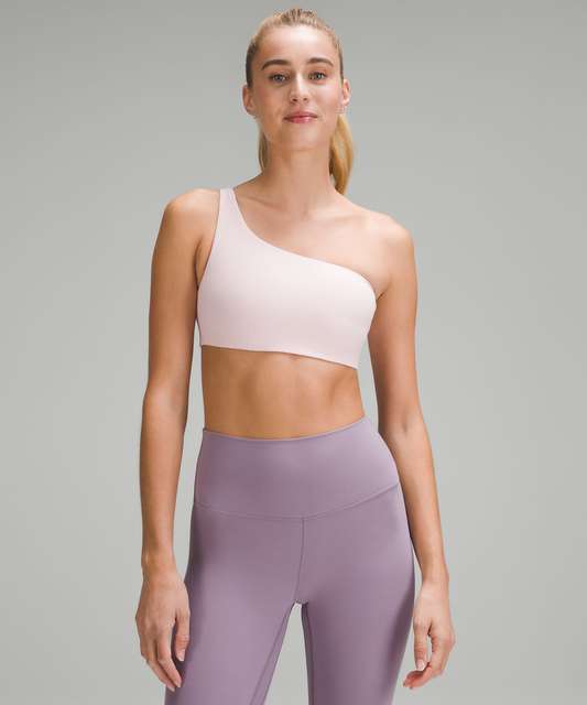 Lululemon Ribbed Nulu Asymmetrical Yoga Bra Pink - $33 (43% Off