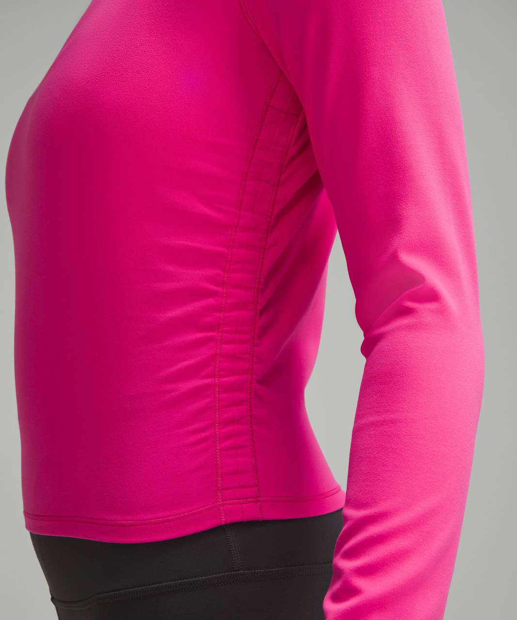 New Lululemon La Tight-to-body Ruched Long Sleeve Shirt In Pink Side 6 .