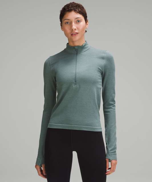 Lululemon Merino Wool-Blend Base Layer Half Zip - Black - lulu fanatics