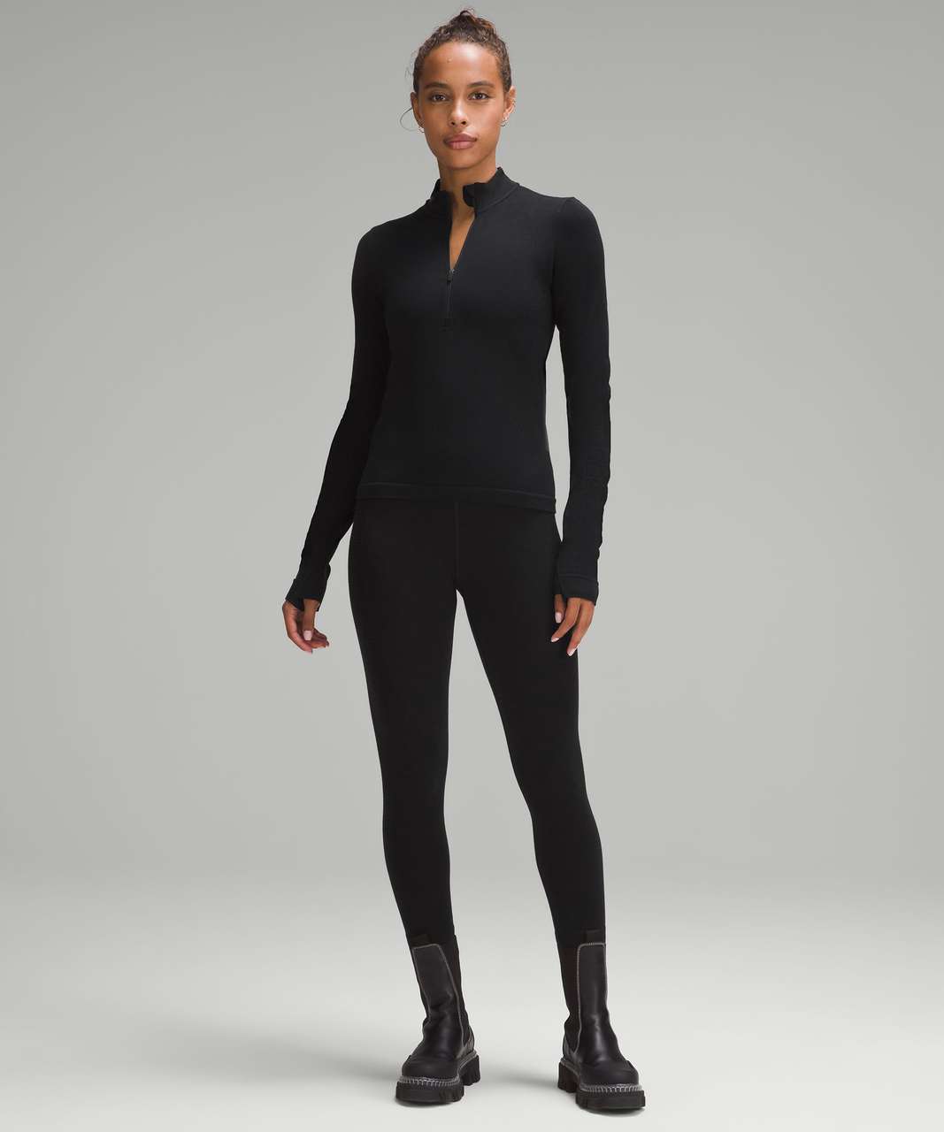 Lululemon Merino Wool-Blend Base Layer Half Zip - Black