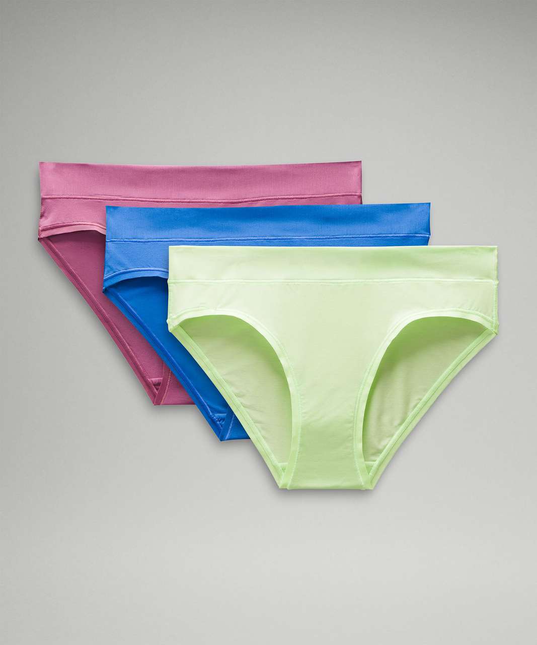 Lululemon UnderEase Mid-Rise Bikini Underwear *3 Pack - Velvet Dust / Faded Zap / Pipe Dream Blue
