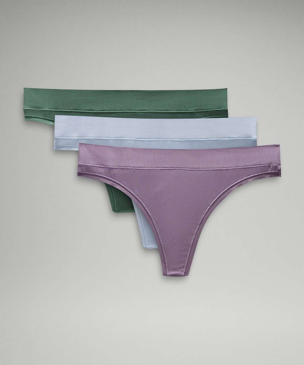 Lululemon UnderEase Mid-Rise Thong Underwear *3 Pack - Black / True Navy /  Meadowsweet Pink - lulu fanatics