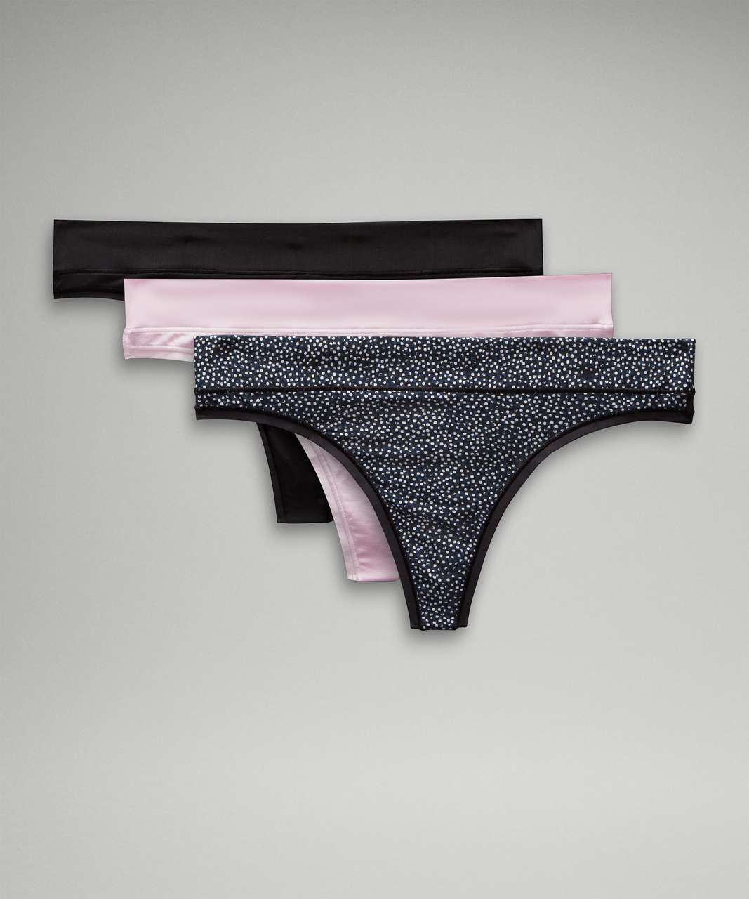 Lululemon InvisiWear Mid-Rise Thong Underwear Performance Lace *3 Pack -  Medium Forest / Lace / Meadowsweet Pink / Lace / Purple Ash / Lace - lulu  fanatics