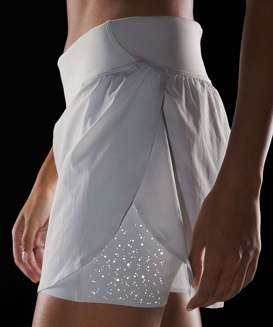 Lululemon Fast and Free 2-in-1 High-Rise Short 3 *Reflective - Light Vapor  - lulu fanatics