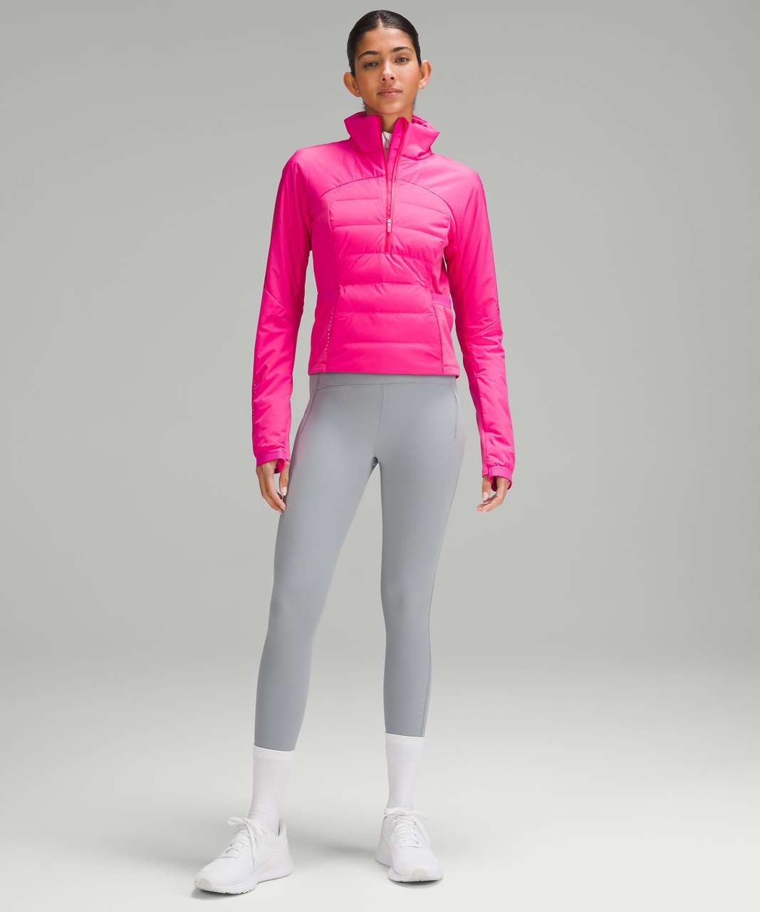 Lululemon Down for It All Cropped Half-Zip Pullover - Sonic Pink