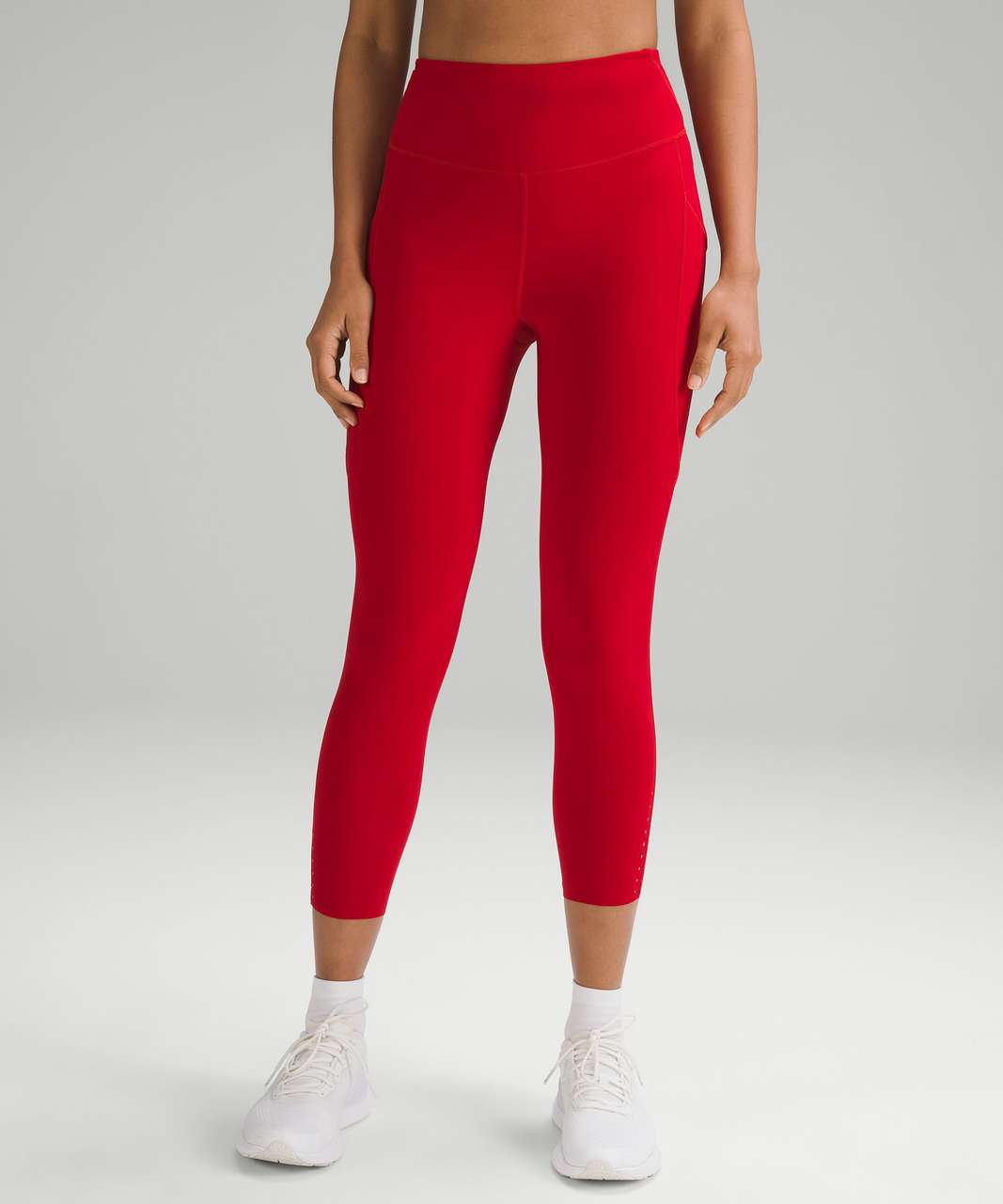 Lululemon Fast and Free High-Rise Crop 23" Pockets *Updated - Dark Red