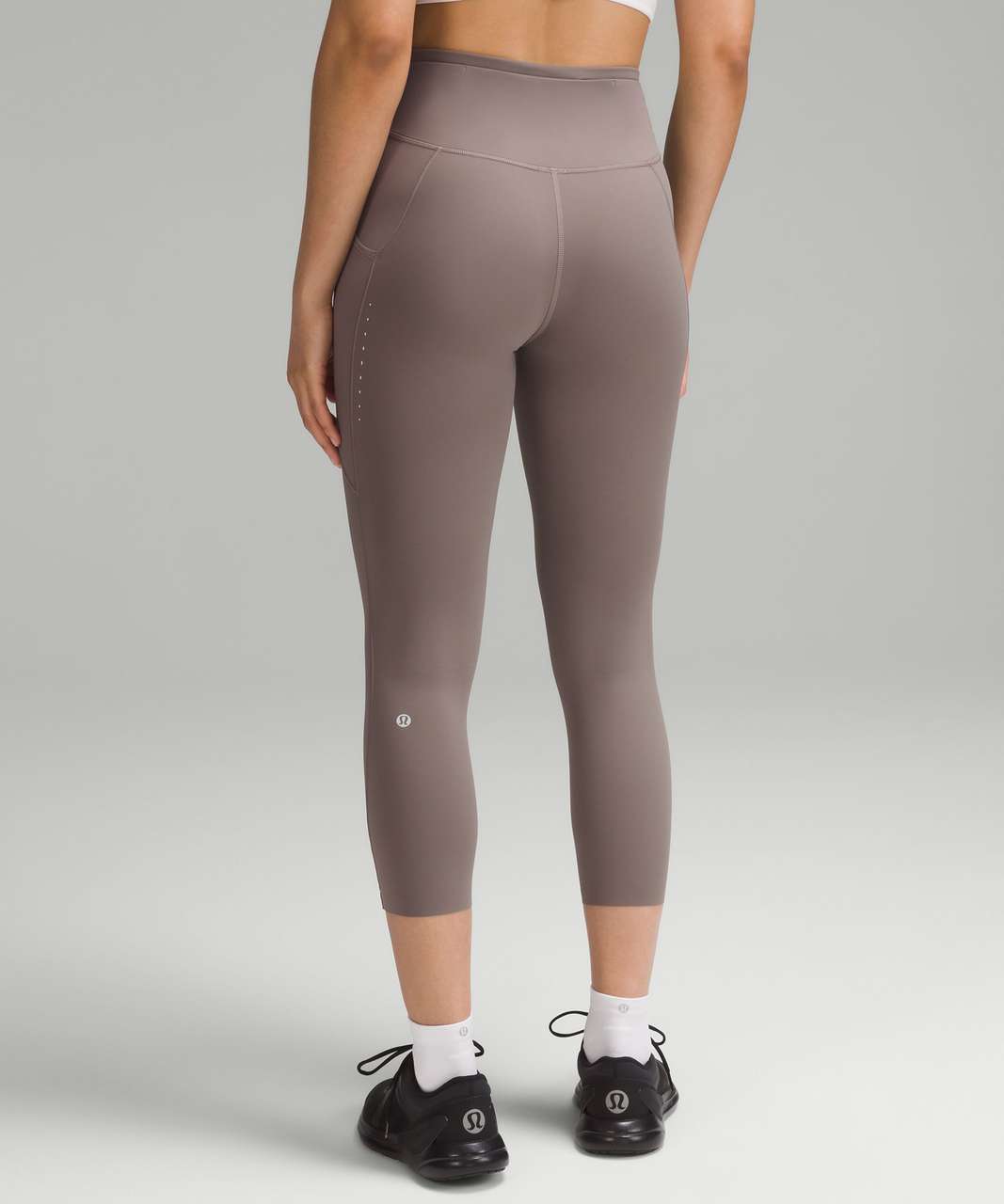 Lululemon Fast and Free High-Rise Crop 23 Pockets *Updated - Carbon Dust -  lulu fanatics