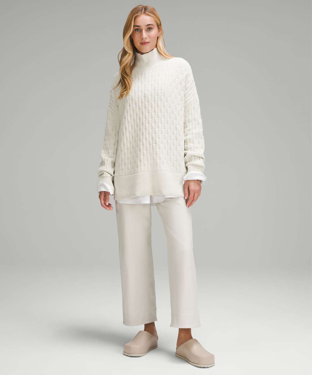 Lululemon CableKnit RelaxedFit Sweater Bone lulu fanatics