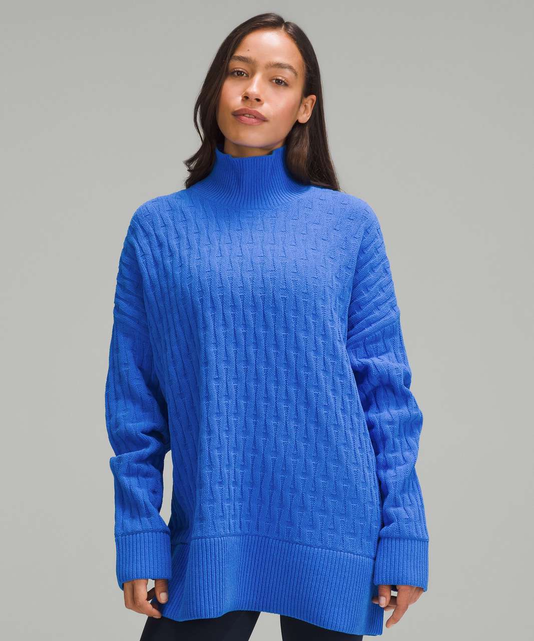 Lululemon CableKnit RelaxedFit Sweater Pipe Dream Blue lulu fanatics