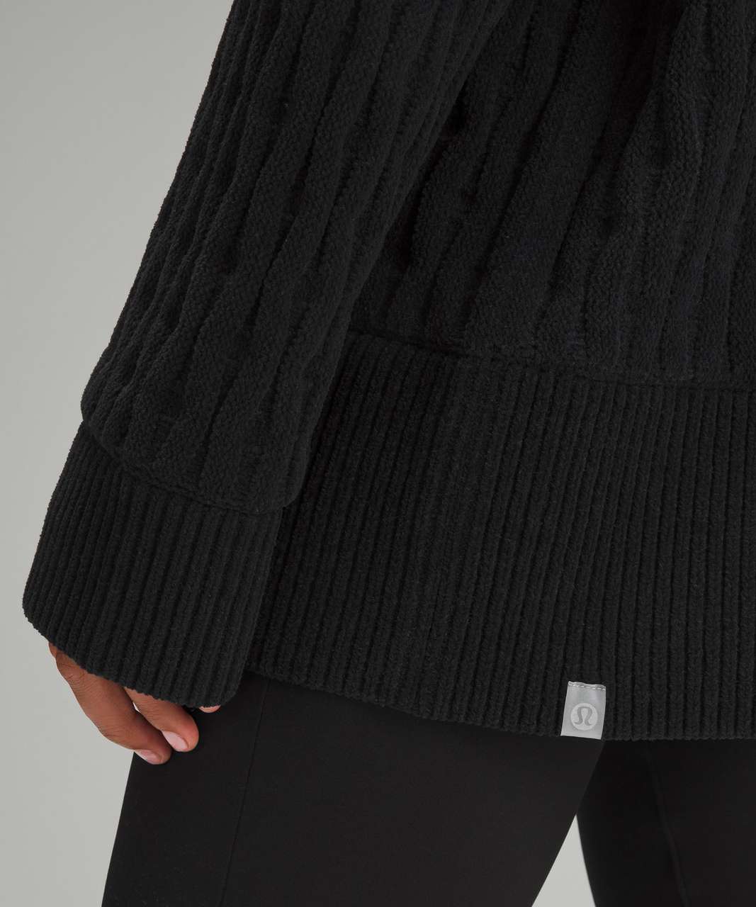 Lululemon CableKnit RelaxedFit Sweater Black lulu fanatics