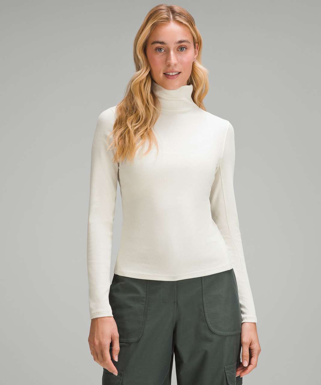 Lululemon Merino Wool-Blend Ribbed Turtleneck Sweater - Powder Blue - lulu  fanatics