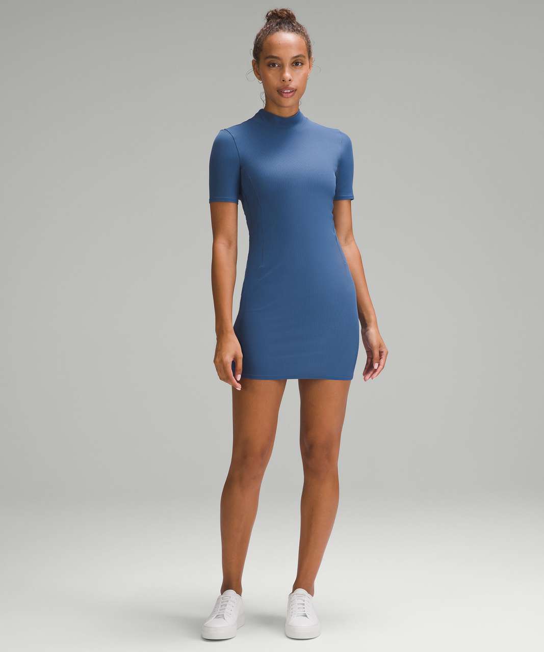 Lululemon All Aligned Ribbed Short-Sleeve Dress - Pitch Blue
