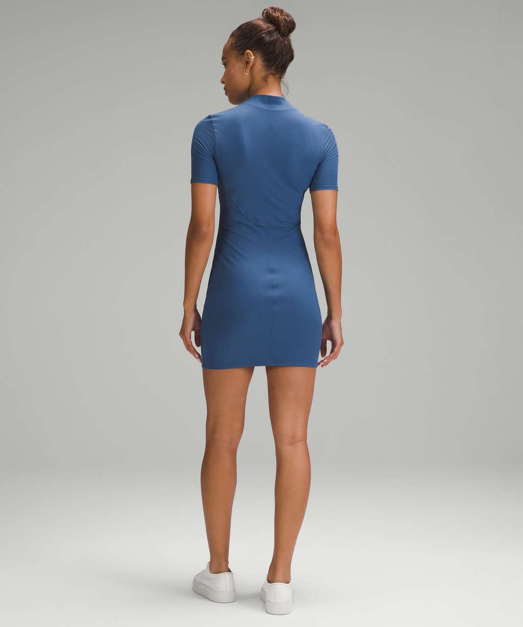 Lululemon All Aligned Ribbed Short-Sleeve Dress - Pitch Blue