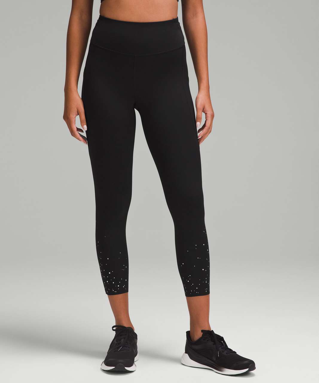 Lululemon Fast and Free Reflective High-Rise Crop 23 Pockets *Updated -  Black - lulu fanatics