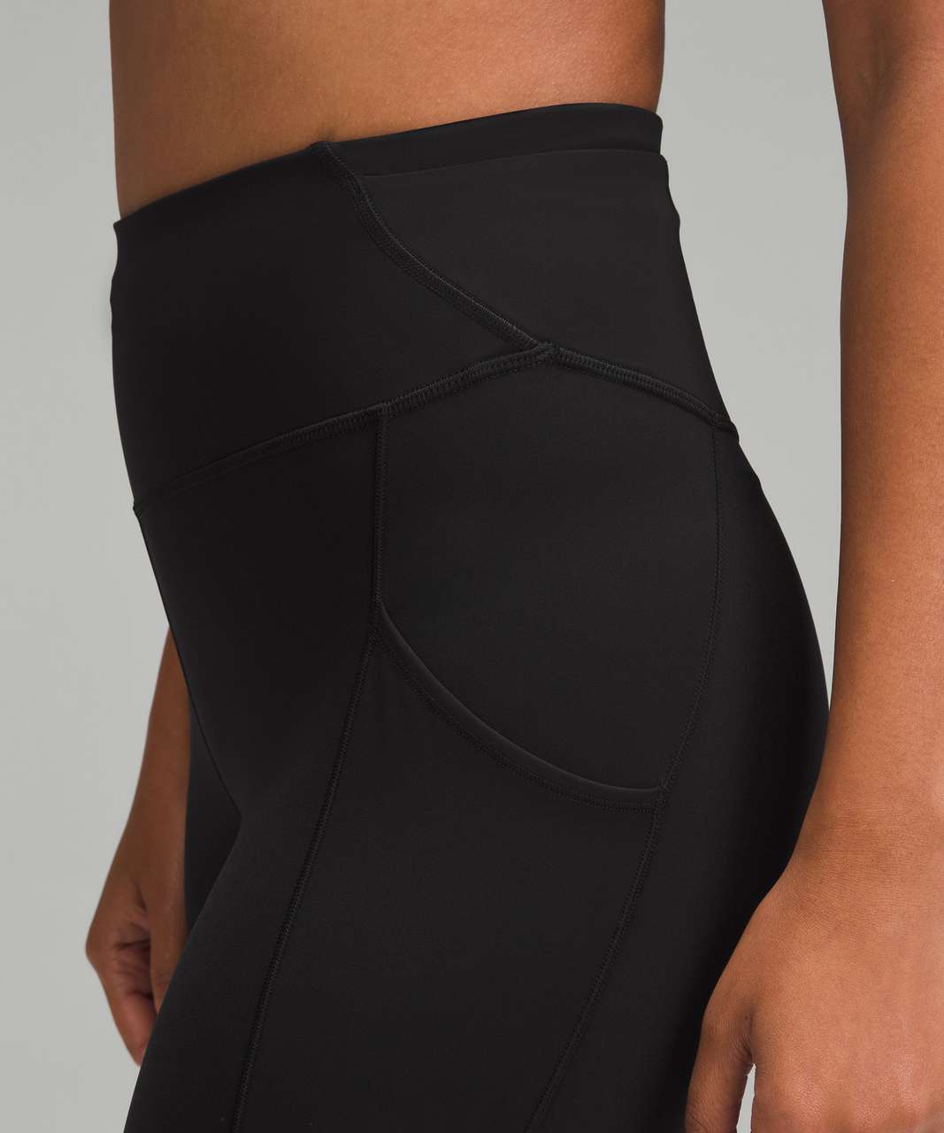 Lululemon Fast and Free Reflective High-Rise Crop 23 Pockets *Updated -  Black - lulu fanatics