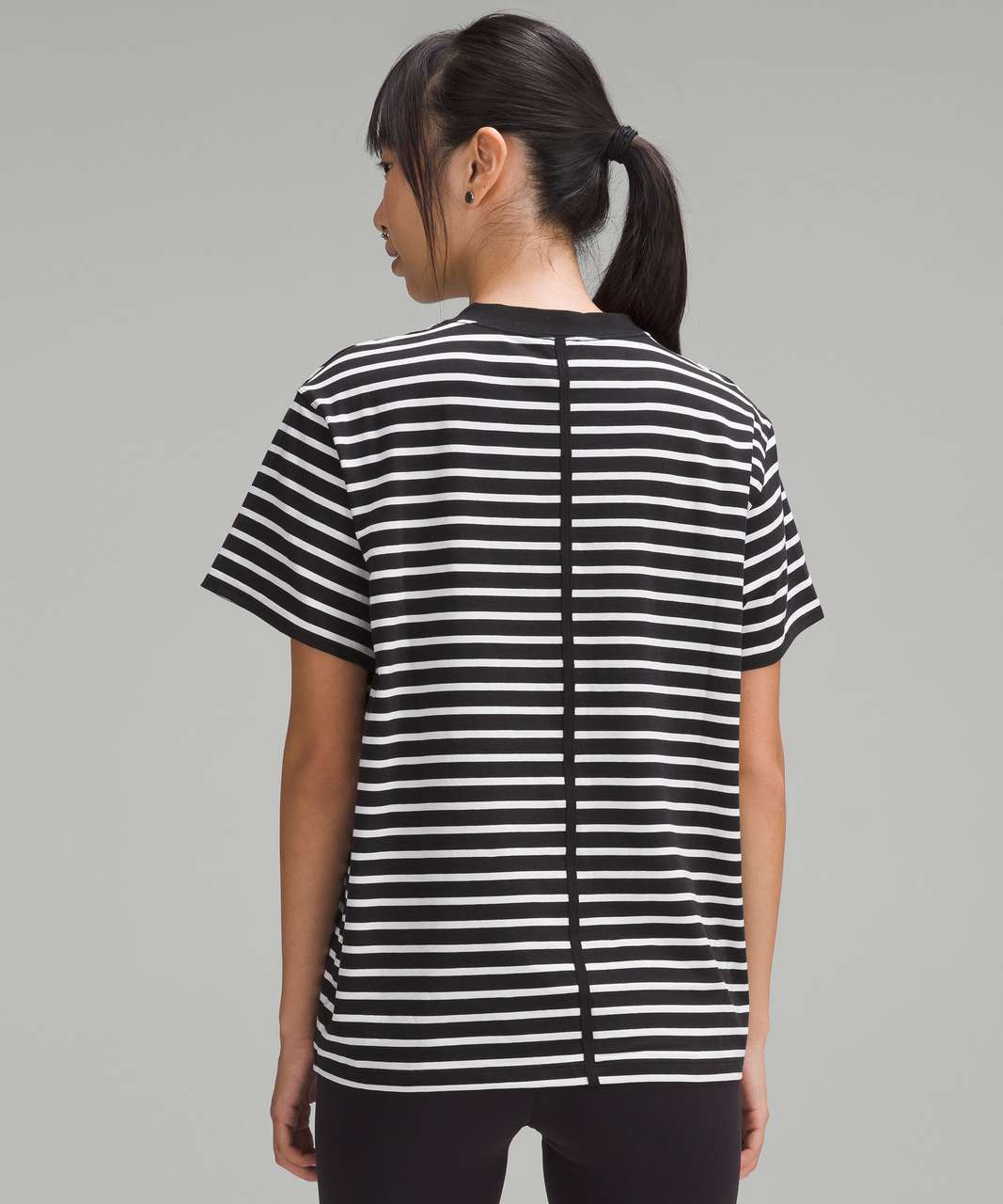 Lululemon All Yours Cotton T-Shirt - Yachtie Stripe Black White