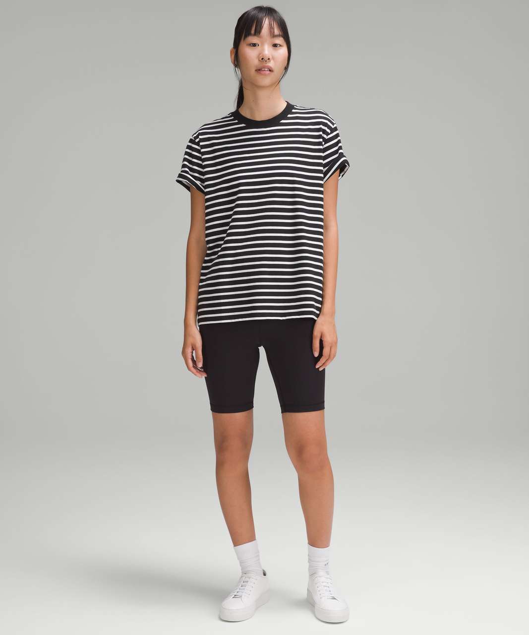 Lululemon All Yours Cotton T-Shirt - Yachtie Stripe Black White