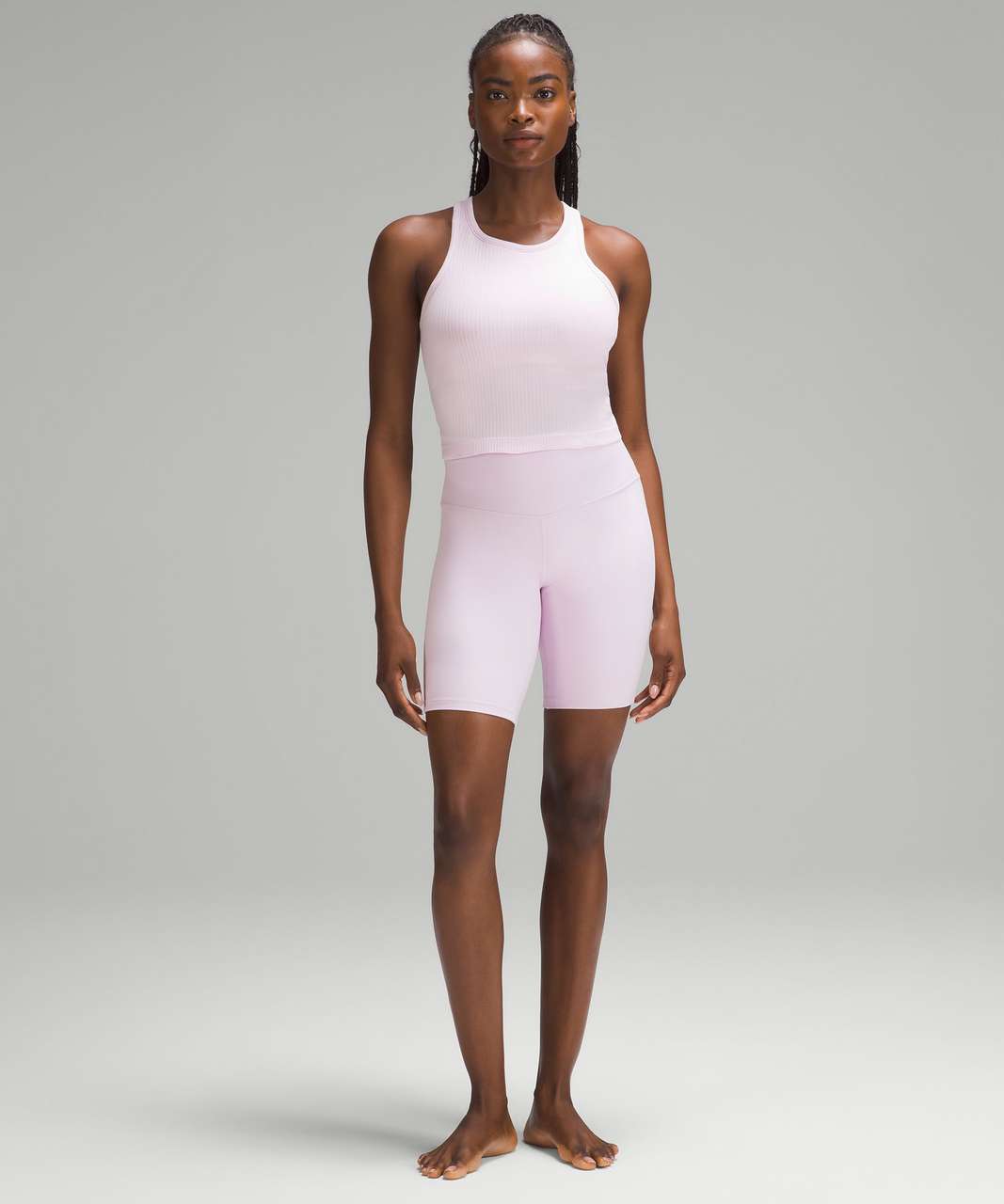 Lululemon Ebb to Street Cropped Racerback Tank Top - Meadowsweet Pink