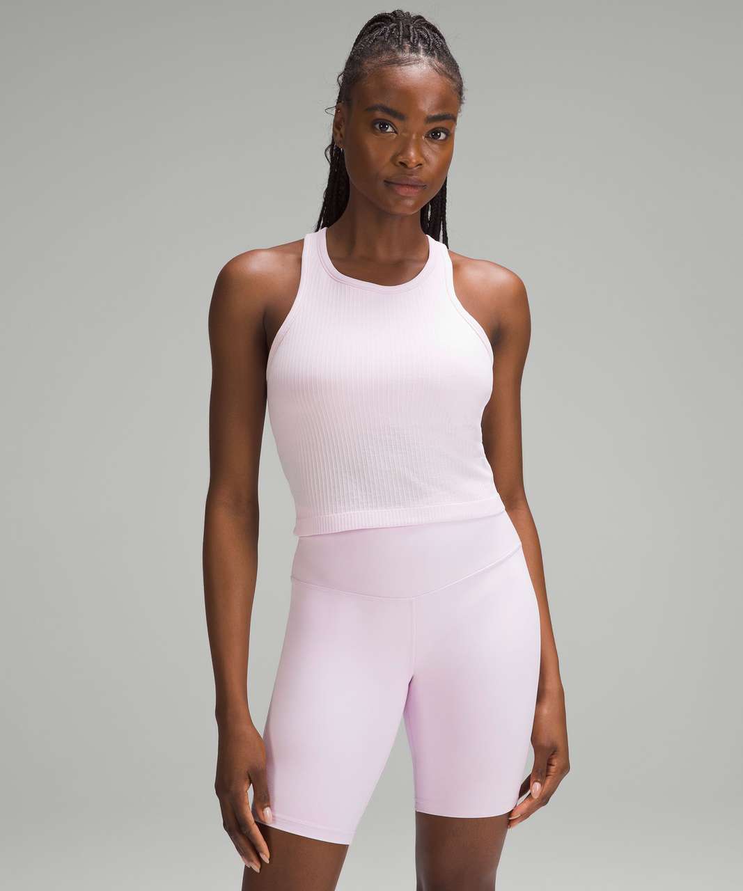 ❤️ Lululemon Ebb to Street Cropped Racerback Tank Top Size 4 Pink Lychee --  NWT!