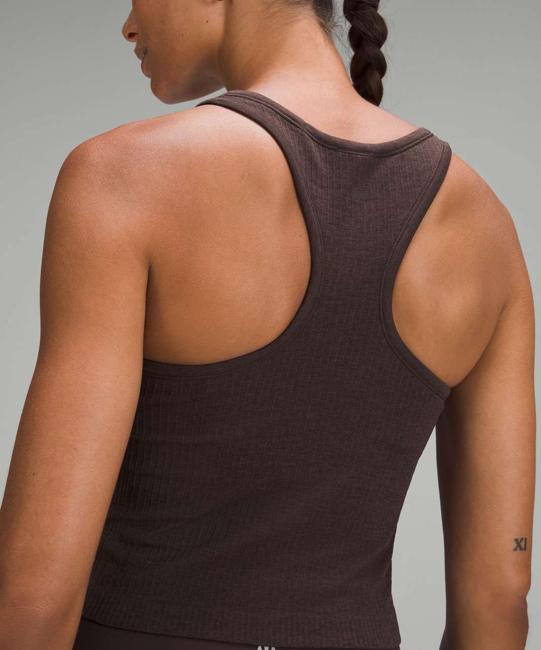 Lululemon Ebb to Street Cropped Racerback Tank Top - Espresso