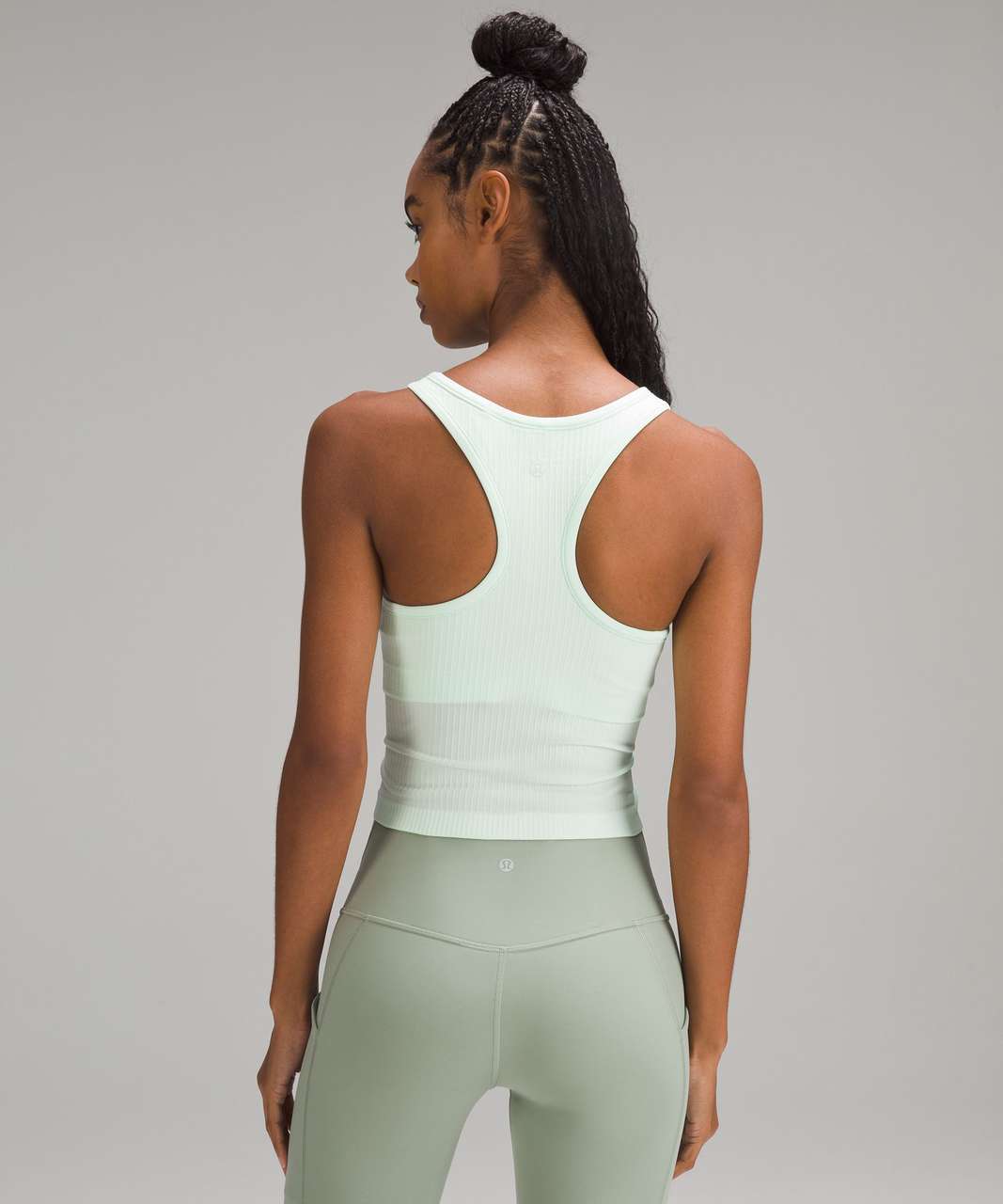 Lululemon Ebb to Street Cropped Racerback Tank Top - Mint Moment